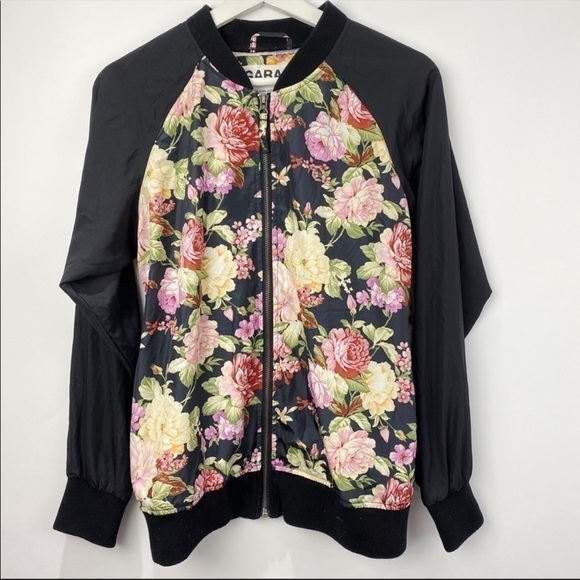 GARAGE floral multicolor bomber jacket size S - Picture 1 of 6